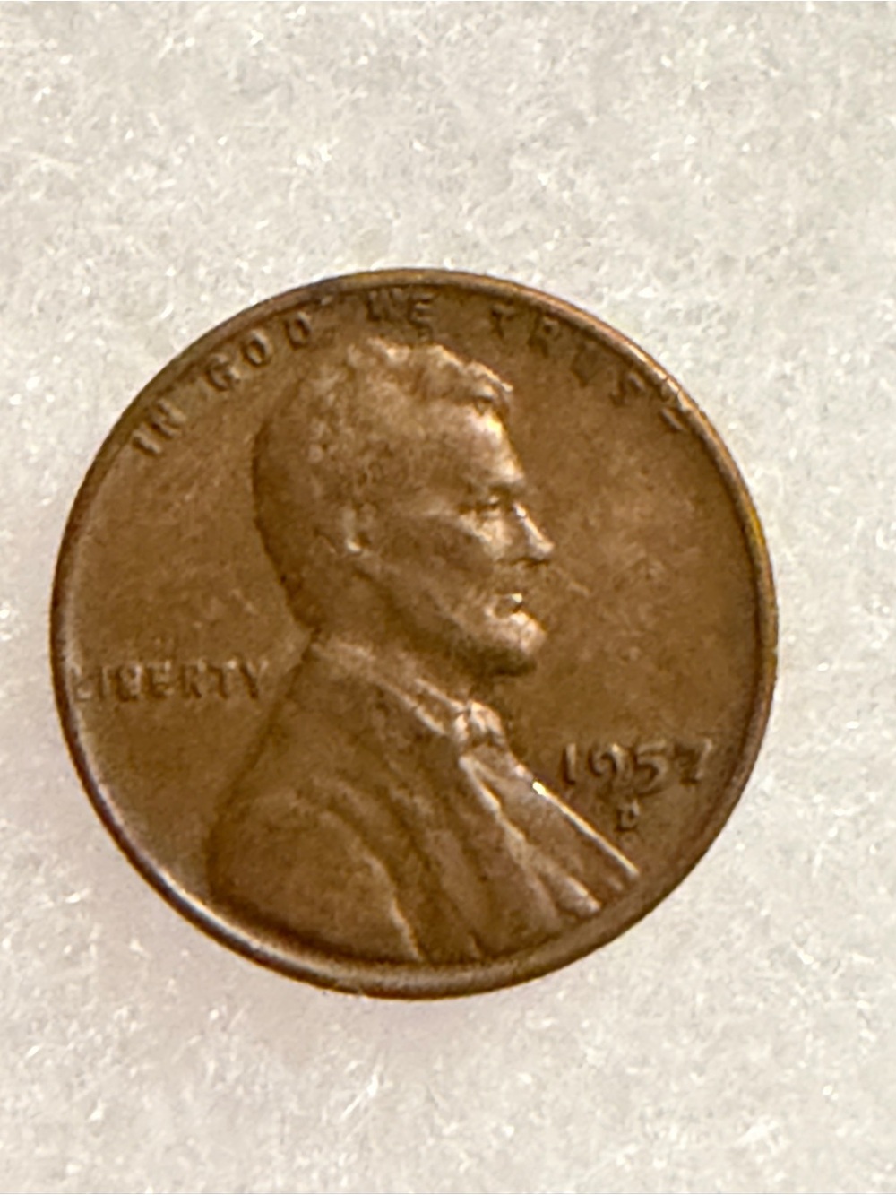 1957 Wheat Penny with Error D Mint Mark